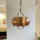 Brass and smoked glass pendant lamp by Temde, Germany 1970s