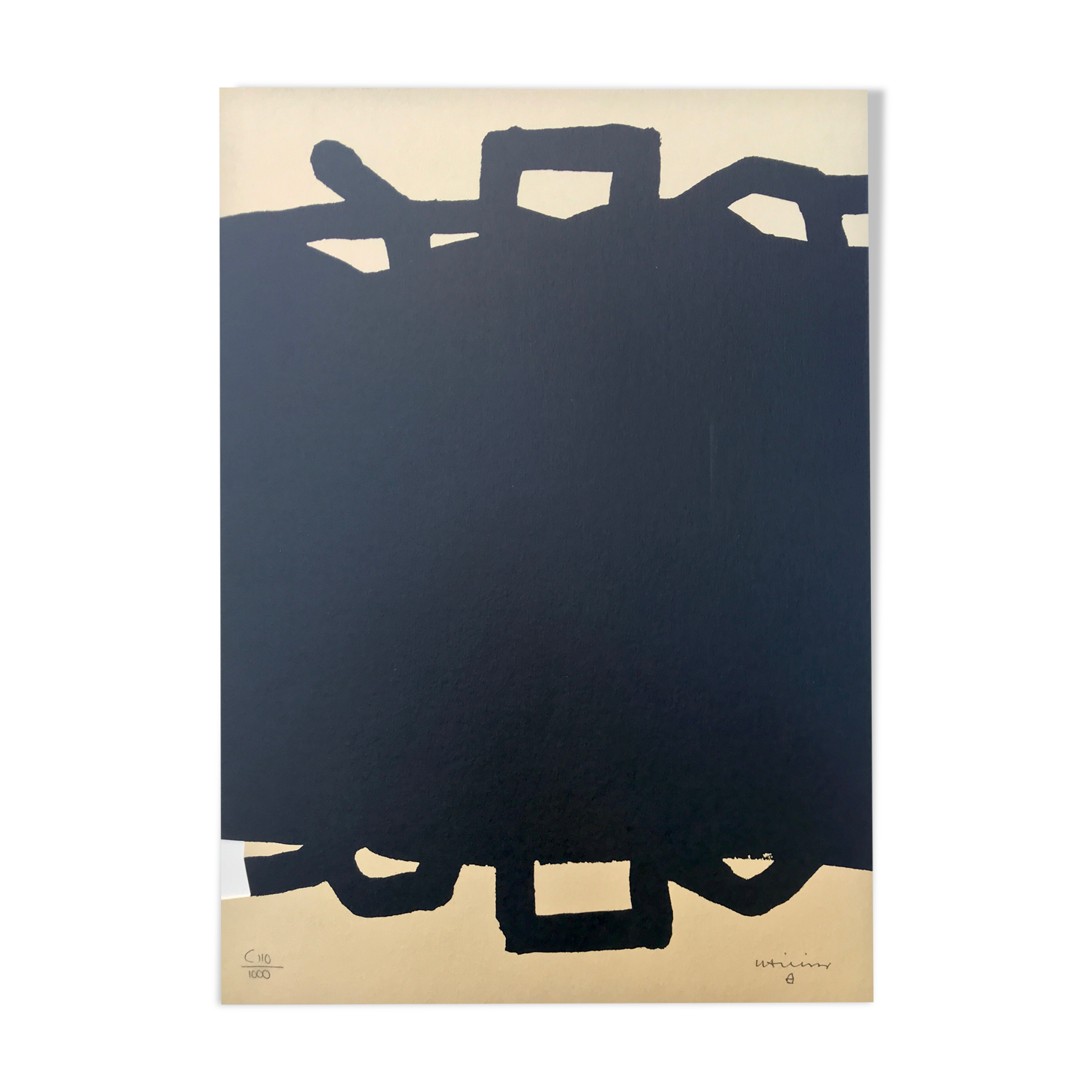 Original lithograph with cutout by Eduardo CHILLIDA, Untitled, 1999