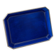 Large rectangular tray with cut corners / lucite and metal