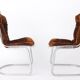 Set of 6 Italian Chrome Cantilever Dining Chairs, Gastone Rinaldi, 1970s