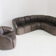 Vintage modular leather sofa and armchair Walter Knoll Piccolino 1960s