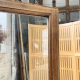 Enfilade de métier en chêne avec portes vitrées