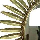 Mid Century Copper Plated Metal Sun Mirror Deknudt Convex 54cm