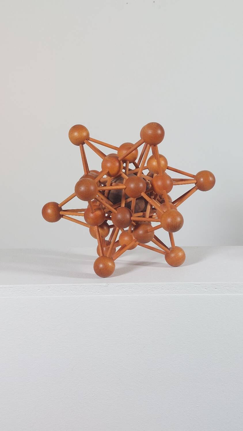 Vintage Mid Century wooden structural atomic model danish scandi