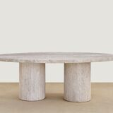 Oval coffee table 130x70 - natural travertine