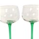 Set of 4 Vintage Luminarc Alsace Wine Glasses Narrow Green Stems