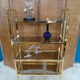 Shelf metal gilded smoked glasses 70's