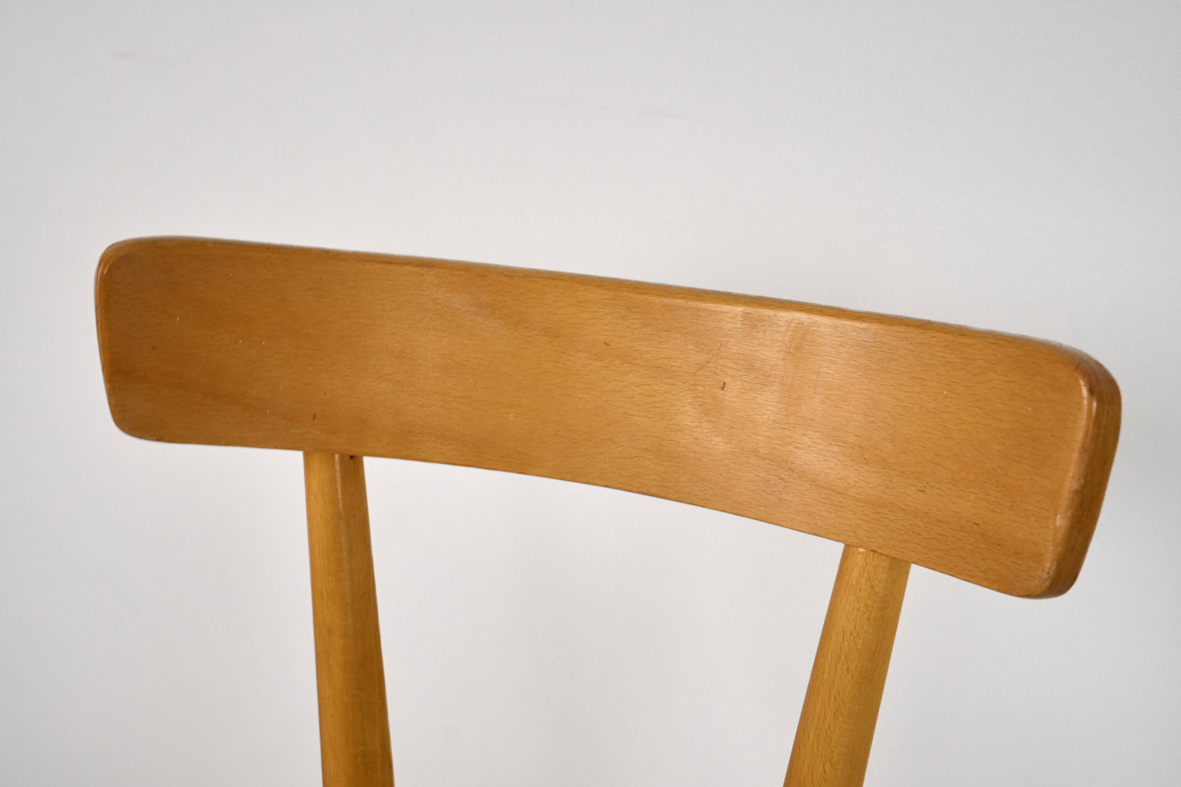 Set of 2 Beech Chairs, 1960s, Czechoslovakia