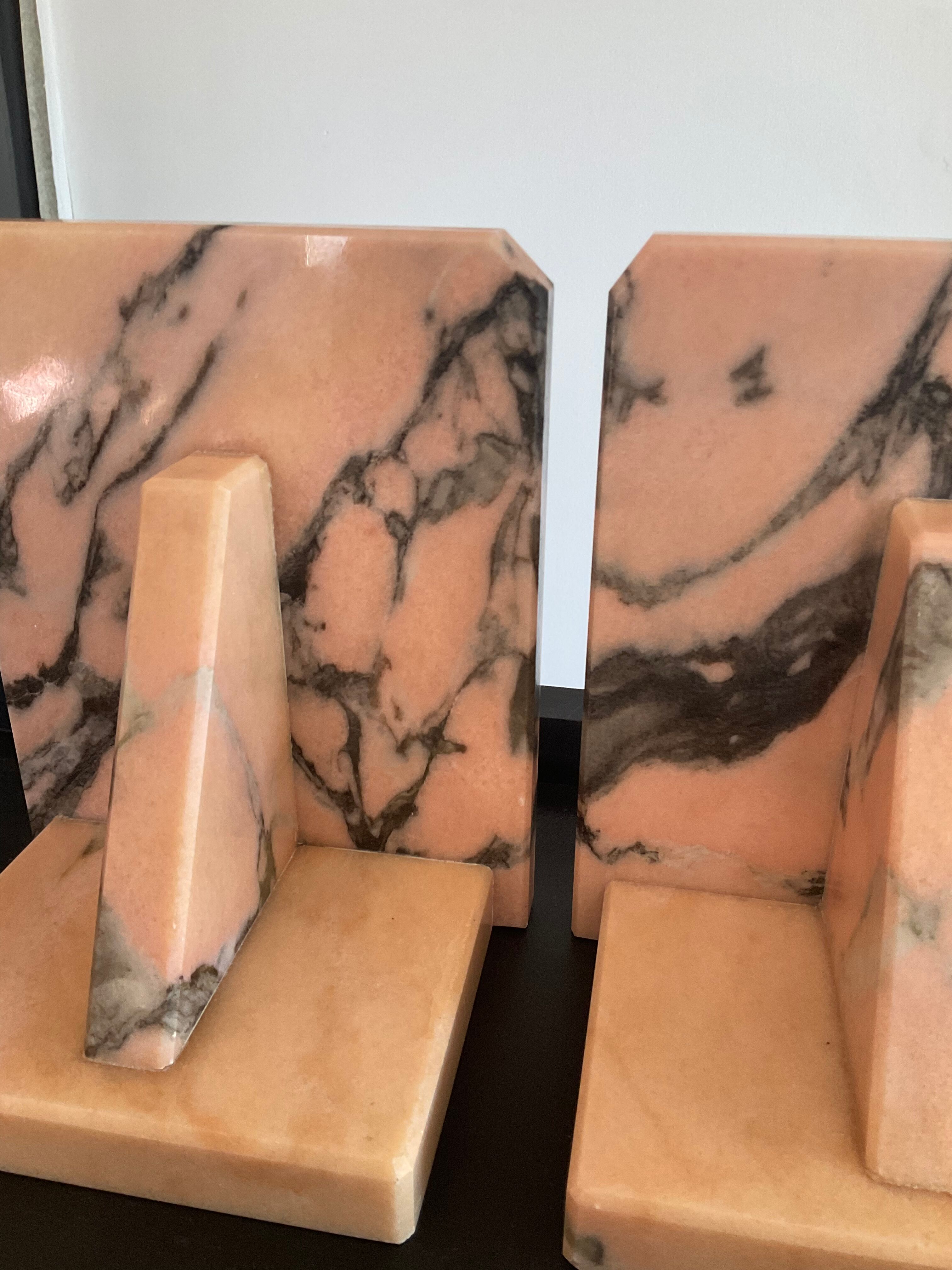 Pair of Art Deco marble bookends