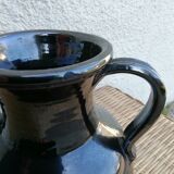 Black ceramic jug metallic Biot pottery