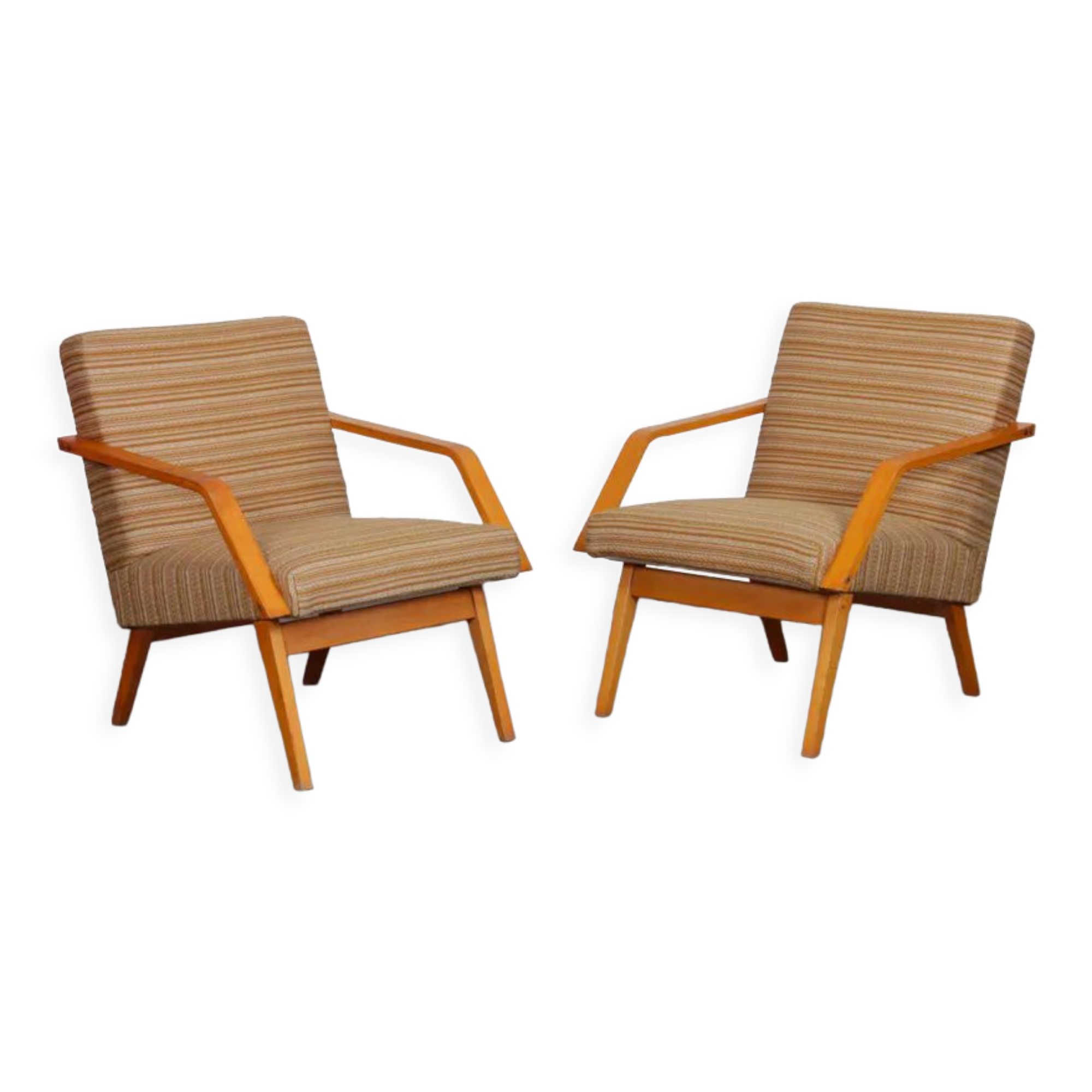 Pair of wooden armchairs from the 1970s
