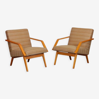 Paire de fauteuils en bois des années 1970