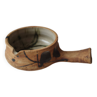 Ceramic fondue pot signed La colombe (Vallauris) 1970s