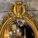 Louis xvi style mirror gilt wood with beveled glass leaf 19th c. period