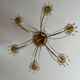 Chandelier with brass and glass grapevines