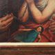 Peinture à l'huile baroque flamande du XIXe siècle dans un cadre en bois ancien