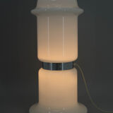 White glass floor lamp, czechoslovakia, 1970s