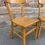 Paire de chaises bois courbé bistrot vintage