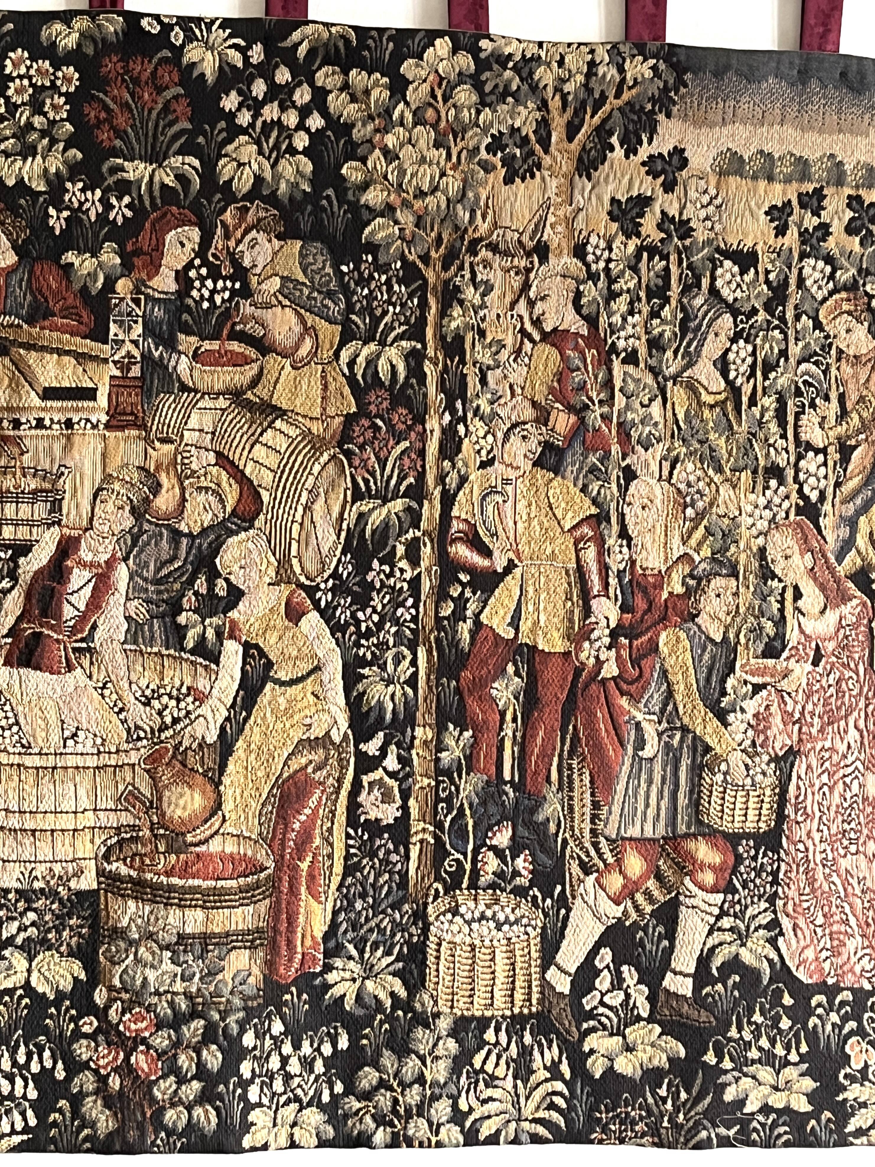 Halluin tapestry, important medieval scene, 20th century certificate
