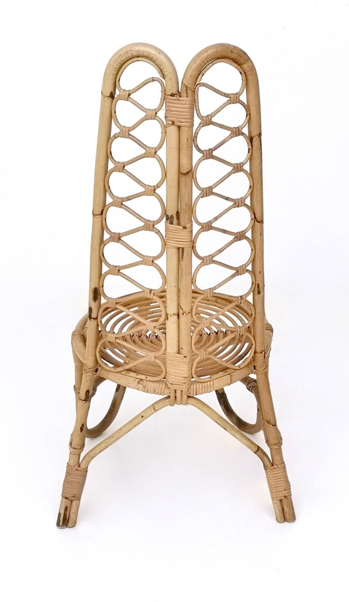 Set of Three Vintage Bamboo Garden Chairs, Italy