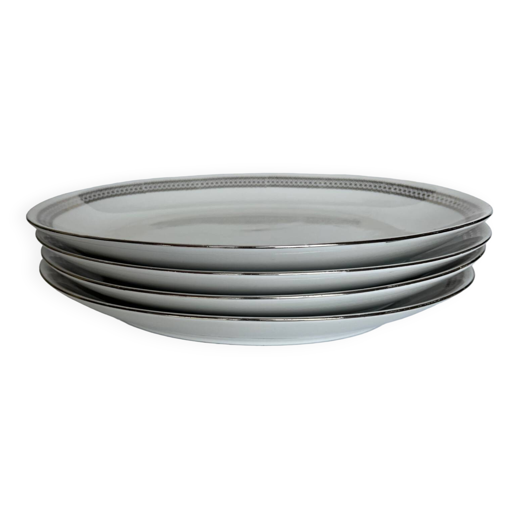 4 oval white porcelain dishes