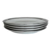 4 oval white porcelain dishes