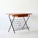 1960s bedside table with metal legs