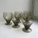 Ensemble de 6 petits verres à vin design art déco en verre fumé années 30-40