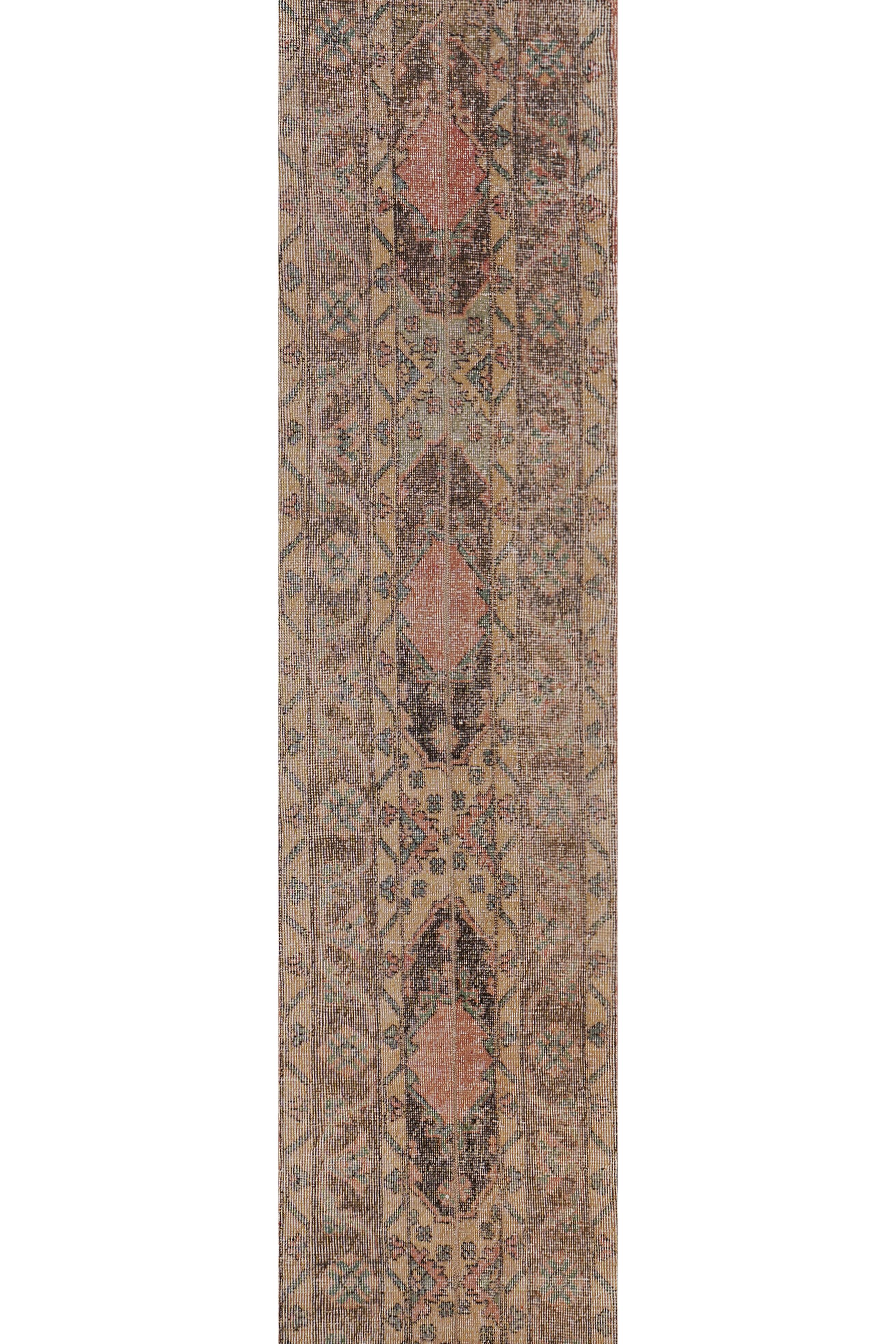 Vintage Turkish Oushak Rug Handwoven 55x733 cm