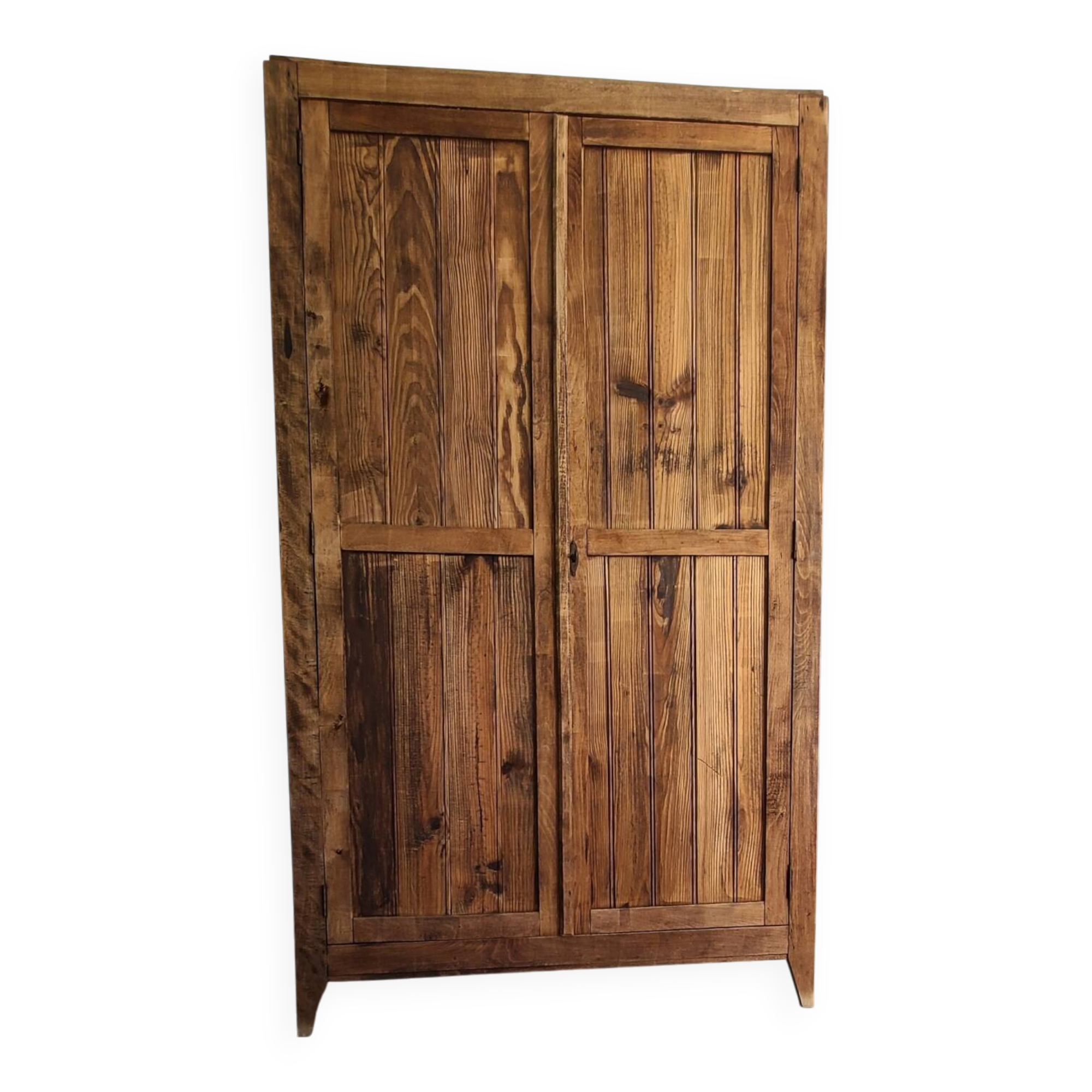 Old Parisian wooden linen wardrobe