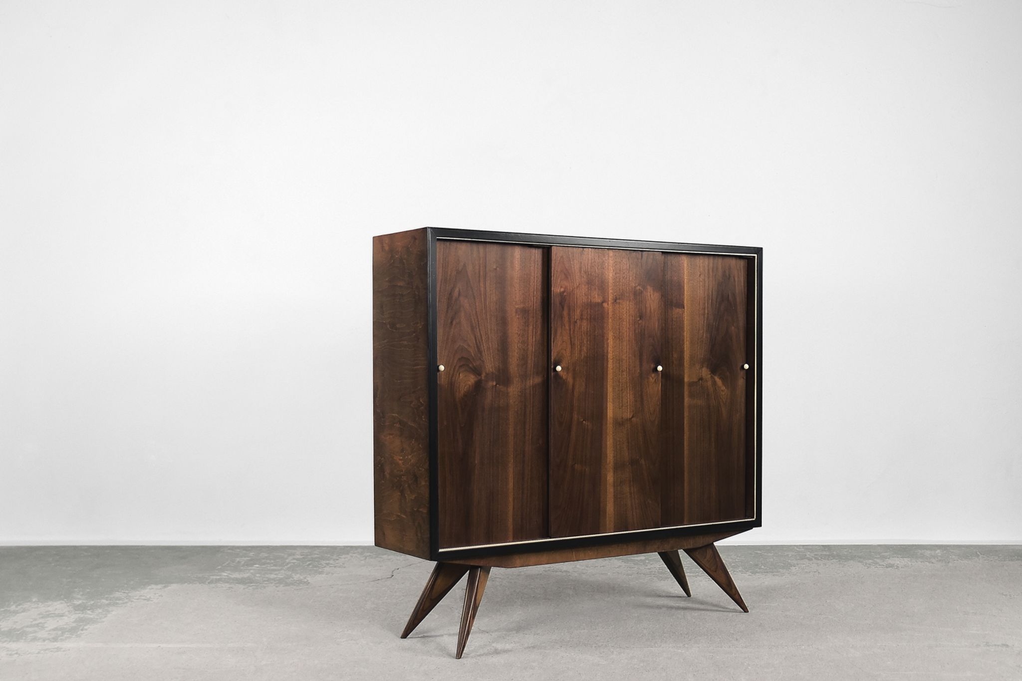 Scandinavian Mid-Century Modern Walnut Vintage Cabinet, 1960s