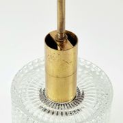 Mid-Century Scandinavian Crystal Glass & Brass Ceiling Light by Fagerlund