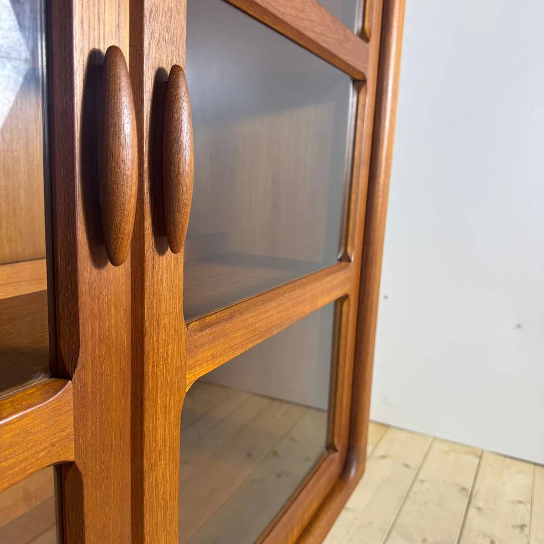 Teak bookcase with glass doors, Denmark 1960