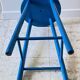 TABOURET Vintage Bois BLEU Electrique