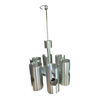 Vintage brushed aluminum chandelier