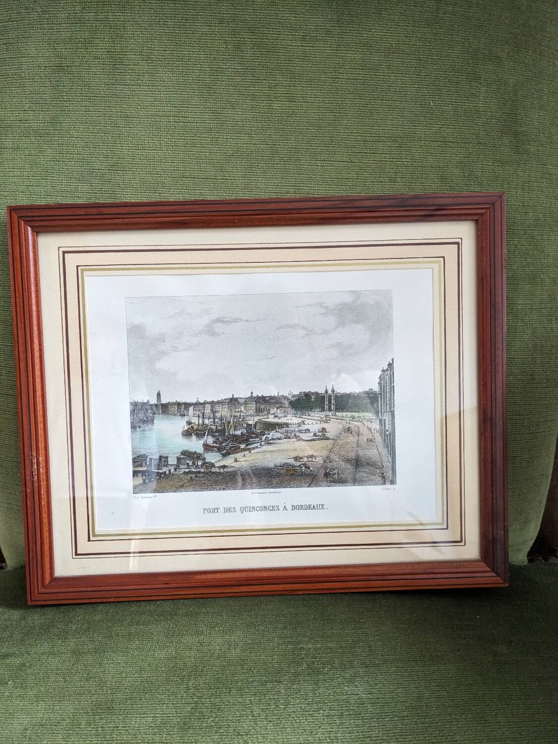 Engraving, the port of Quinconces