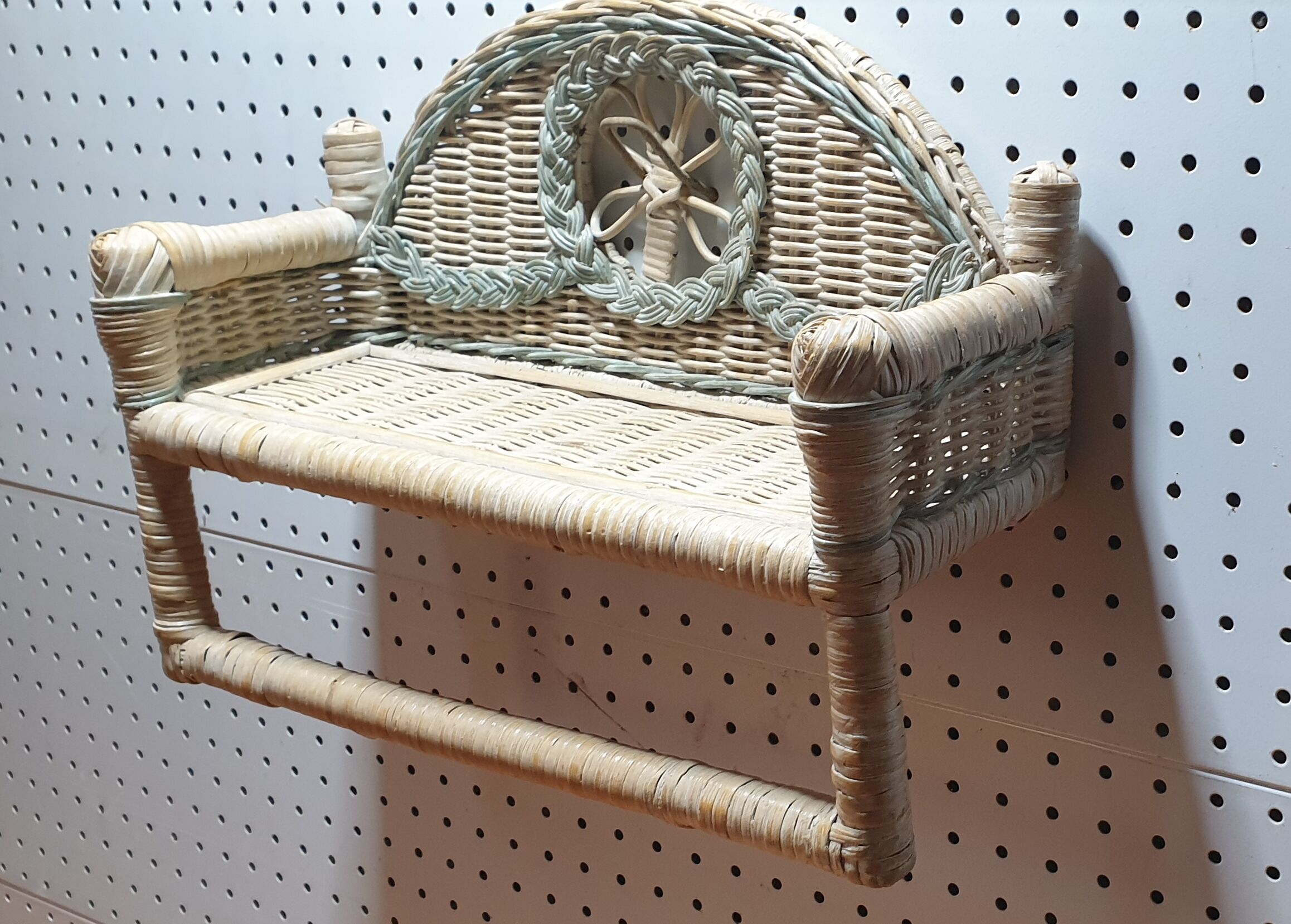 Rattan wall shelf