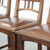 Set of four antique oak dining chairs in Art Nouveau style