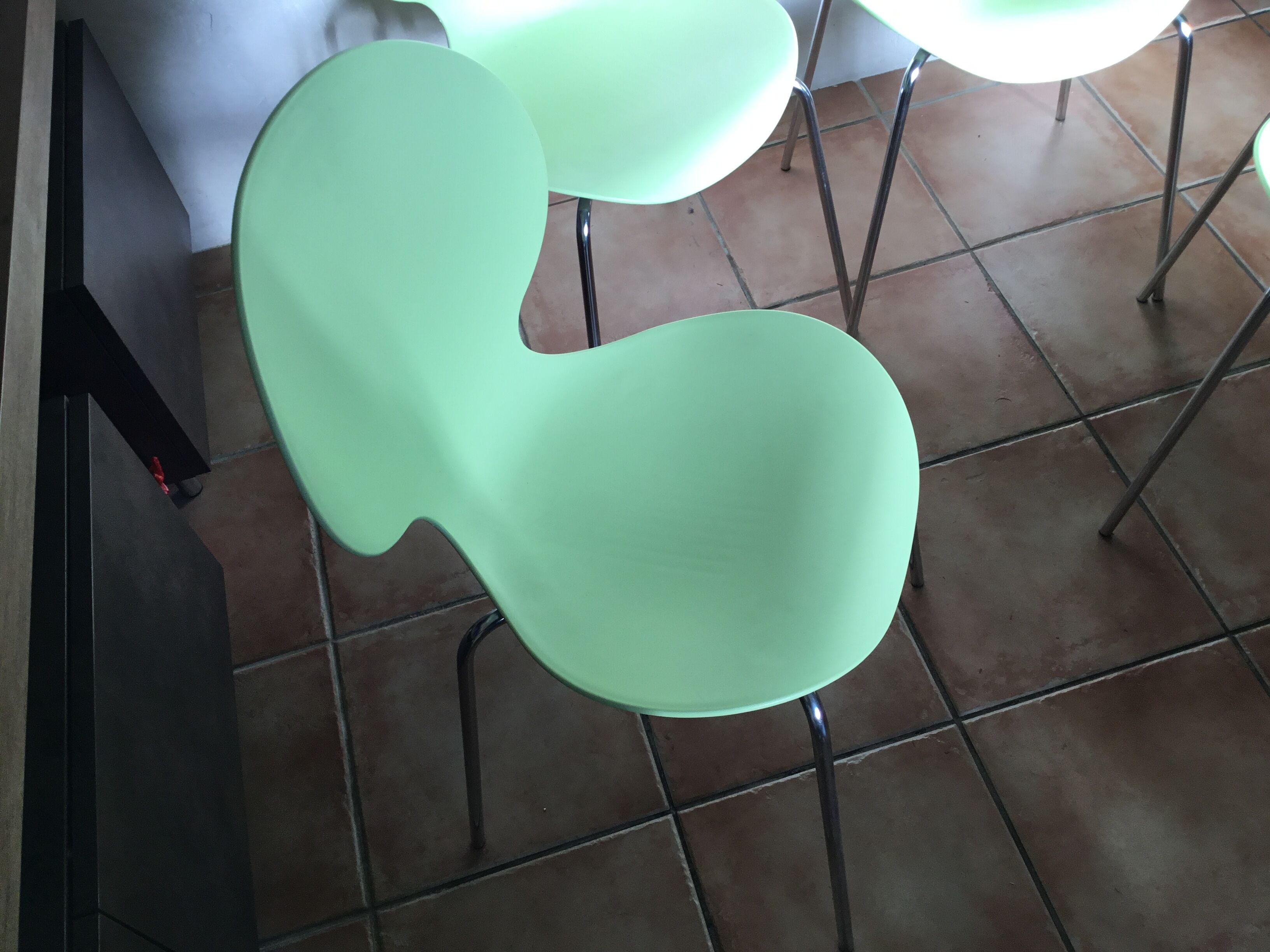 Galvano Tecnica 4 chairs vintage design 80s anise green