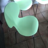 Galvano Tecnica 4 chairs vintage design 80s anise green