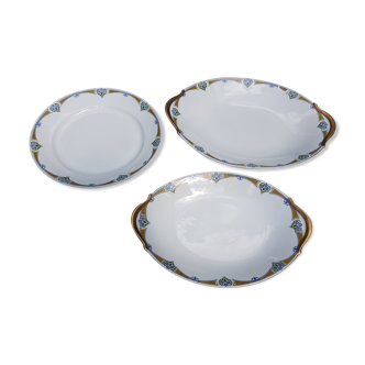 3 large serving dishes in Limoges porcelain