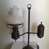 Old lamp opaline and bronze