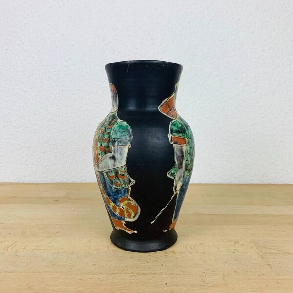 Vase céramique Hans Schneider à Steffisburg Suisse, art populaire, vintage