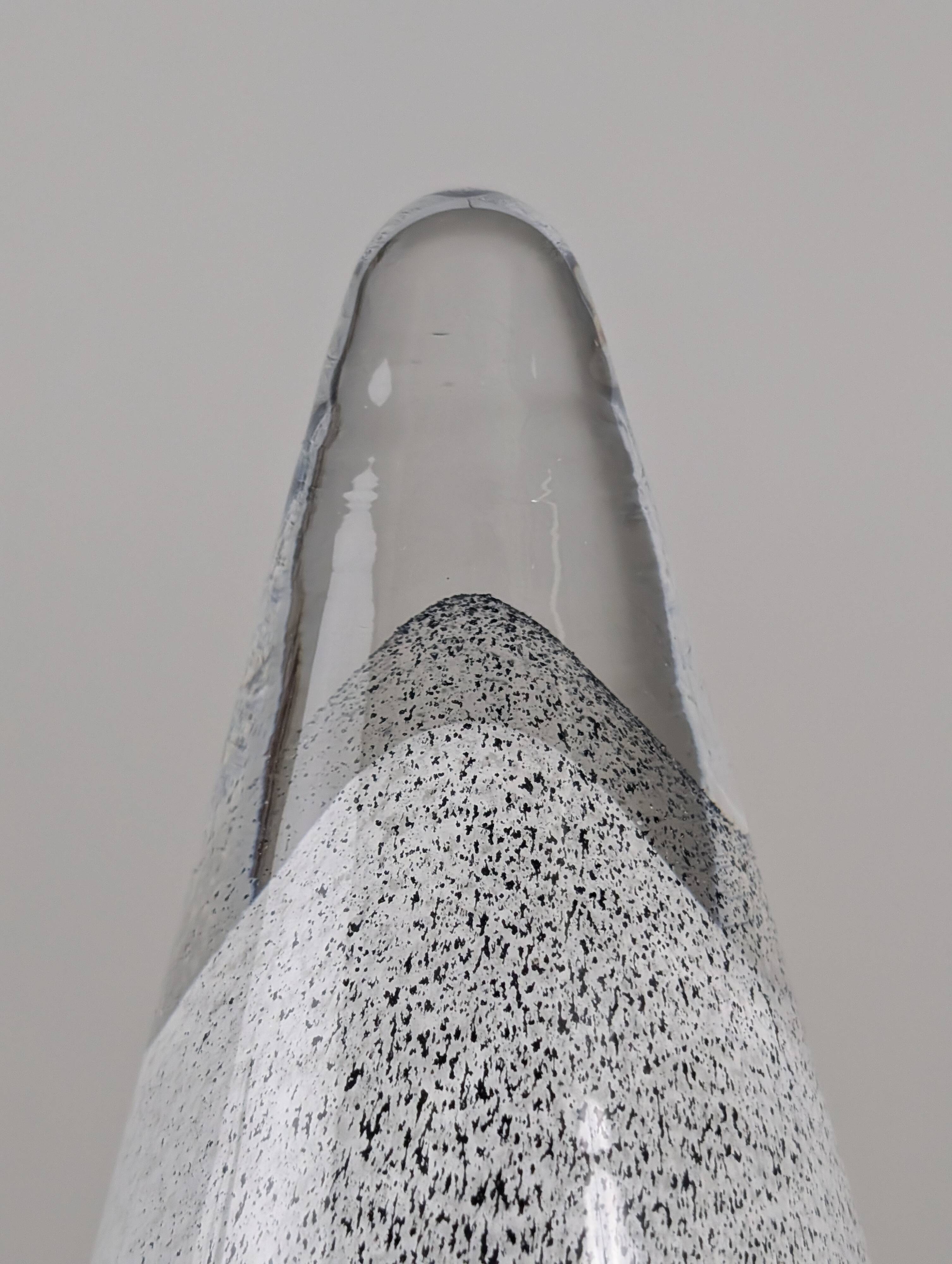 Pair of Italian Murano Glass Cone Table Lamps 1980s