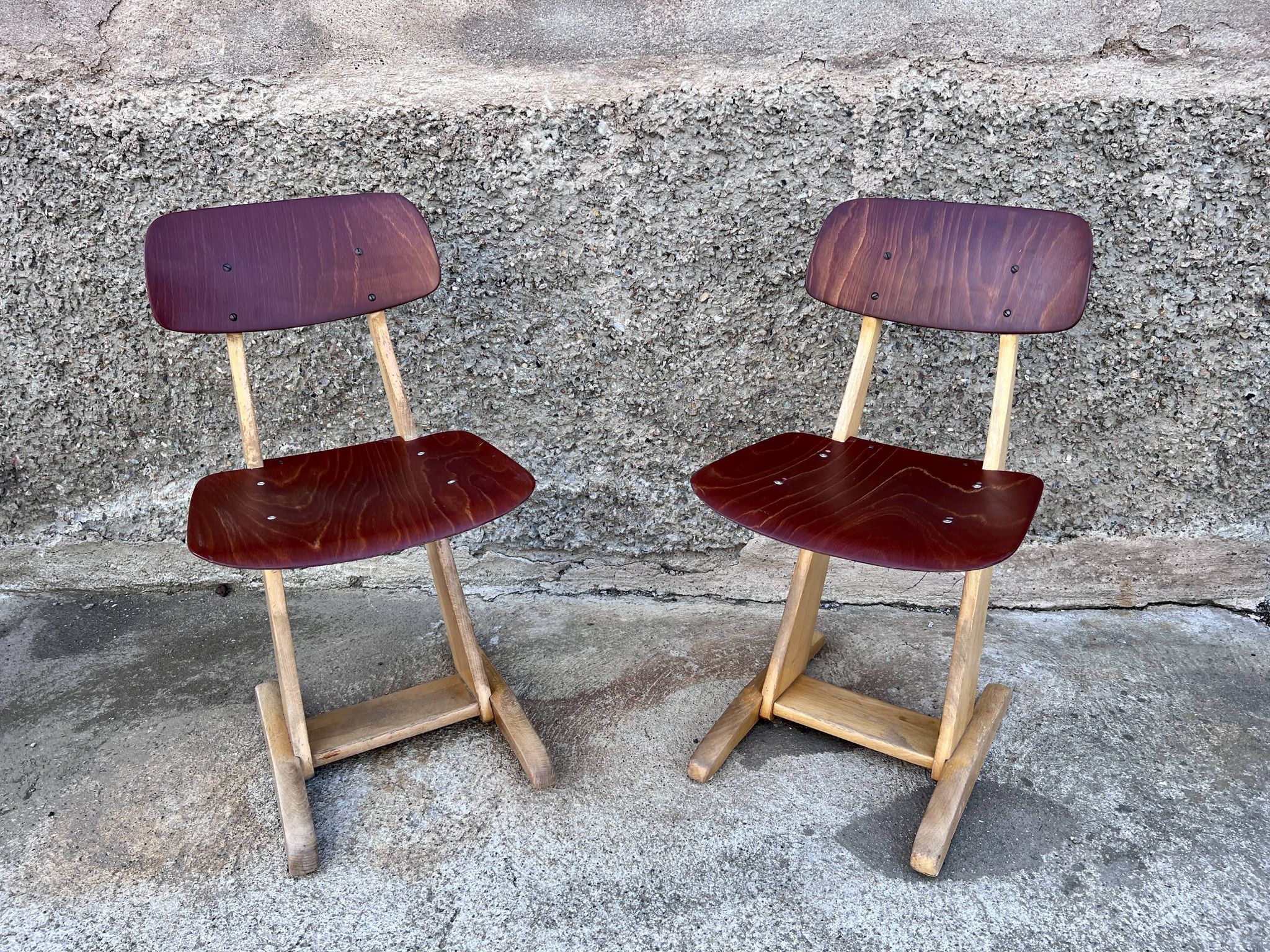 Pair of child chair Casals beech red