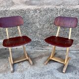 Pair of child chair Casals beech red