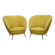 Pair of Ico Parisi-Style Armchairs in Original Fabric, Italy, 1950s