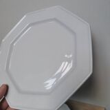 Set of 2 vintage octagonal plates, stylish Limoges porcelain, France