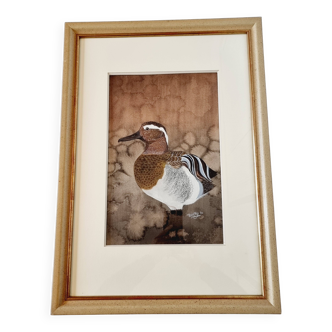 Original Large Size Signed Painting Frame and Hand Painted Duck