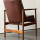 Leather and wood armchair by Ib Kofod Larsen